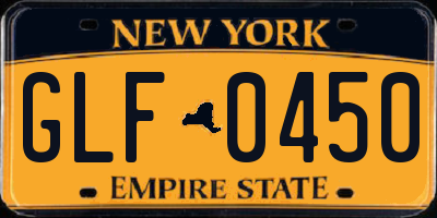 NY license plate GLF0450