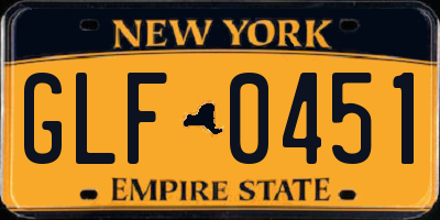 NY license plate GLF0451