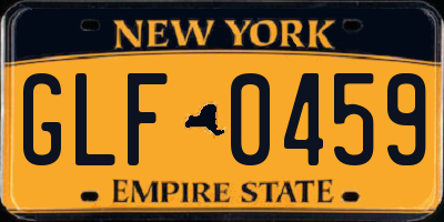 NY license plate GLF0459