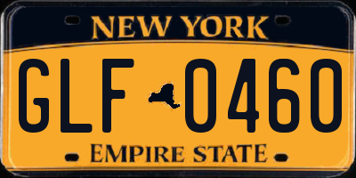 NY license plate GLF0460