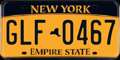 NY license plate GLF0467