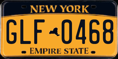 NY license plate GLF0468