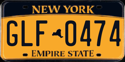 NY license plate GLF0474