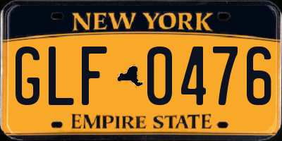 NY license plate GLF0476