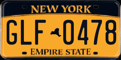 NY license plate GLF0478