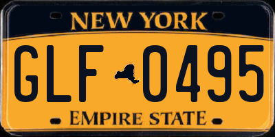 NY license plate GLF0495