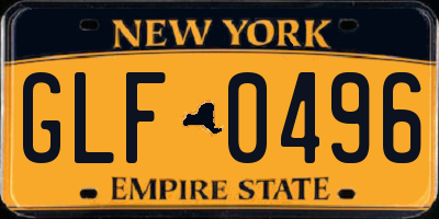 NY license plate GLF0496