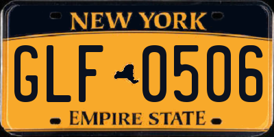 NY license plate GLF0506