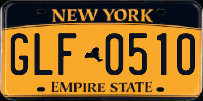 NY license plate GLF0510