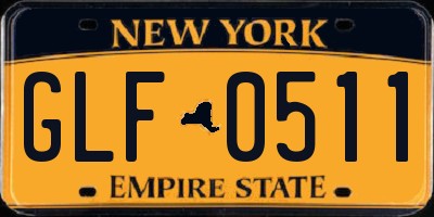 NY license plate GLF0511