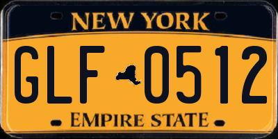 NY license plate GLF0512