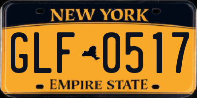NY license plate GLF0517