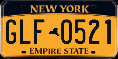 NY license plate GLF0521