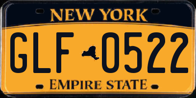 NY license plate GLF0522