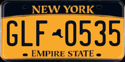 NY license plate GLF0535