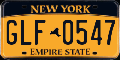 NY license plate GLF0547
