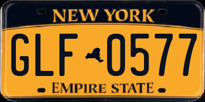 NY license plate GLF0577