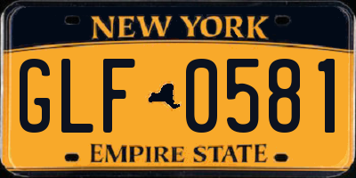 NY license plate GLF0581
