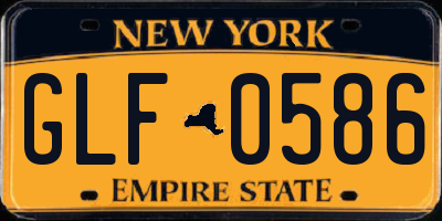 NY license plate GLF0586