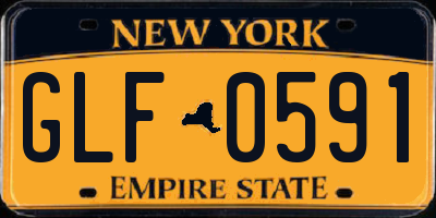 NY license plate GLF0591