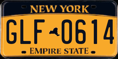 NY license plate GLF0614
