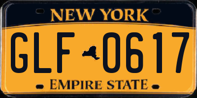 NY license plate GLF0617