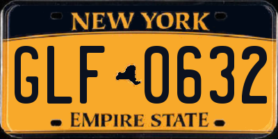 NY license plate GLF0632