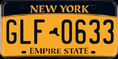 NY license plate GLF0633