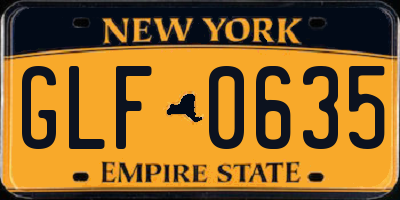 NY license plate GLF0635