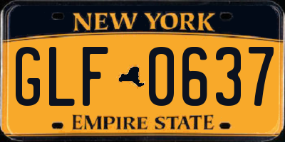 NY license plate GLF0637