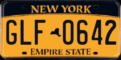 NY license plate GLF0642
