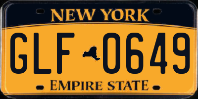 NY license plate GLF0649