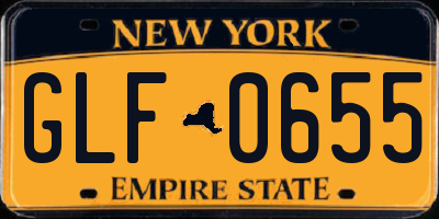 NY license plate GLF0655