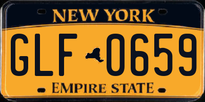 NY license plate GLF0659
