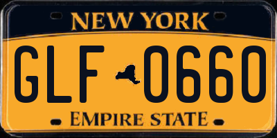 NY license plate GLF0660