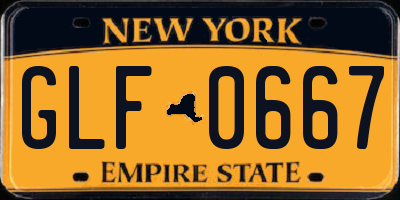 NY license plate GLF0667
