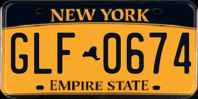 NY license plate GLF0674