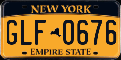NY license plate GLF0676