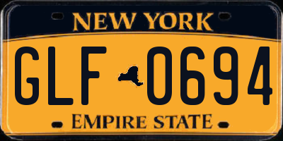 NY license plate GLF0694