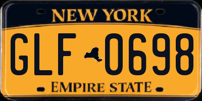 NY license plate GLF0698