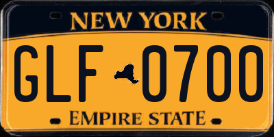 NY license plate GLF0700