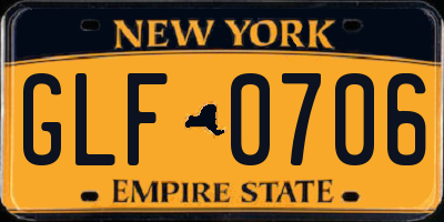 NY license plate GLF0706