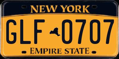 NY license plate GLF0707
