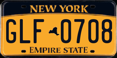 NY license plate GLF0708