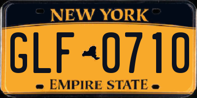 NY license plate GLF0710
