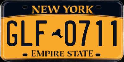 NY license plate GLF0711