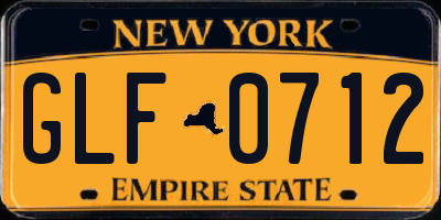 NY license plate GLF0712