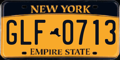 NY license plate GLF0713