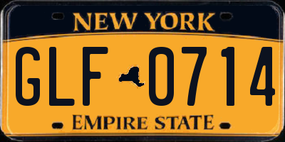 NY license plate GLF0714