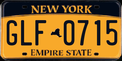 NY license plate GLF0715